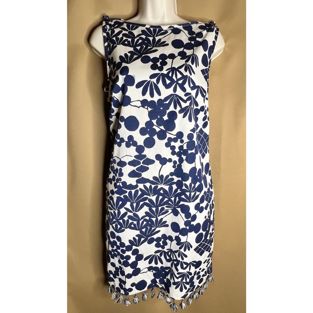 Trina Turk Encantader Blue White Sheath Dress 10 - Picture 5 of 13